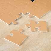 ドッグポープリント赤いハートバナー ジグソーパズル (側面)