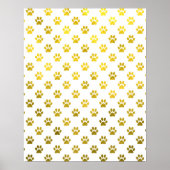 ドッグポープリント金ゴールドホワイトメタリックフェイクフォイル ポスター (正面)