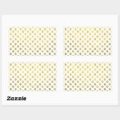 ドッグポープリント金ゴールドホワイトメタリックフェイクフォイル 長方形シール (シート)