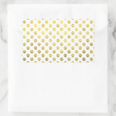 ドッグポープリント金ゴールドホワイトメタリックフェイクフォイル 長方形シール (バッグ)