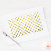 ドッグポープリント金ゴールドホワイトメタリックフェイクフォイル 長方形シール (封筒)