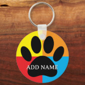 ドッグポープリント鮮やかなカラーカスタム キーホルダー (裏面)