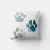 ドッグポープリント – ビーチの波と砂のビーチ クッション (正面)