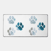 ドッグポープリント – ビーチの波と砂のビーチ デスクマット (正面)