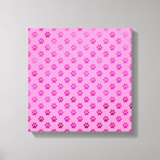 ドッグポープリント「ホットピンク」ピンク背景メタリック キャンバスプリント (正面)