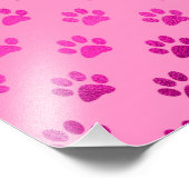 ドッグポープリント「ホットピンク」ピンク背景メタリック フォトプリント            (角)