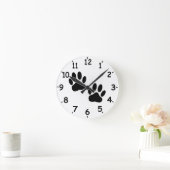 ドッグポープリント ラウンド壁時計 (ホーム)