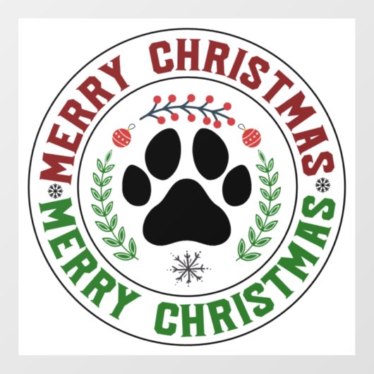 ドッグポーメリークリスマスウィンドウにしがみつく ウィンドウサイン (シート)