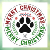 ドッグポーメリークリスマスウィンドウにしがみつく ウィンドウサイン (シート3)