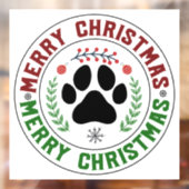 ドッグポーメリークリスマスウィンドウにしがみつく ウィンドウサイン (シート2)