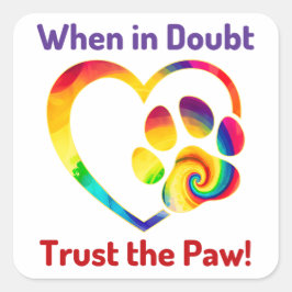 ドッグポーラブハートカラフルプリントペットドッグ恋人 スクエアシール