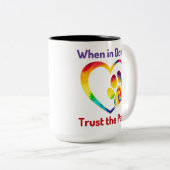 ドッグポーラブハートカラフルプリントペットドッグ恋人 ツートーンマグカップ (正面右)