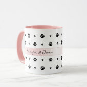 ドッグポー赤面カスタムピンク文字 マグカップ (正面左)