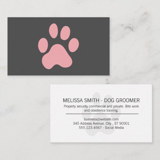 ドッグポー（ピンク） 名刺 (正面/裏面)