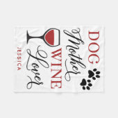 ドッグマザーワイン愛好引用文ペットマパーソナライズされたマ フリースブランケット (正面(横))