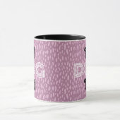 ドッグママかわいいトレンディーマグカップタイポグラフィブラックピンク マグカップ (中央)