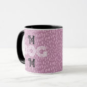 ドッグママかわいいトレンディーマグカップタイポグラフィブラックピンク マグカップ (正面左)