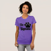 ドッグママの犬のペットの足あと 楽しい Tシャツ (正面フル)