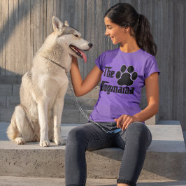 ドッグママの犬のペットの足あと 楽しい Tシャツ
