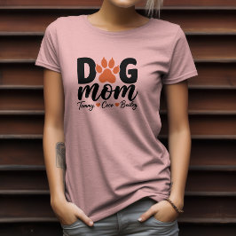 ドッグママの肉球プリントシャツ|モダンなデザイン Tシャツ