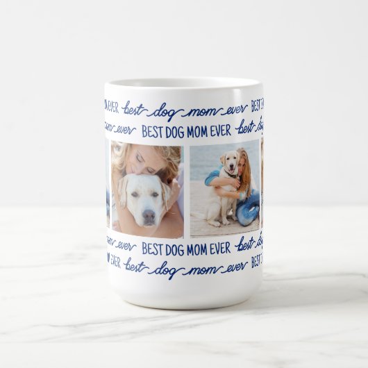 ドッグママカスタムフォトコラージュ コーヒーマグカップ (中央)