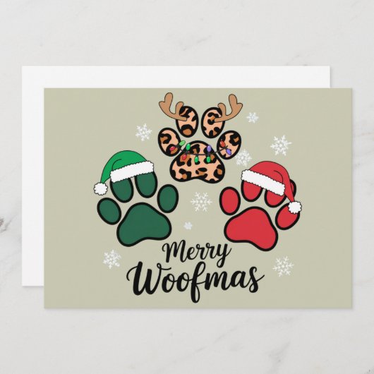 ドッグママクリスマスメリーウーフマスドッグラバークリスマス シーズンカード (正面/裏面)
