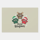 ドッグママクリスマスメリーウーフマスドッグラバークリスマス ラッピングペーパーシート (正面)