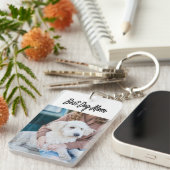 ドッグママフォトブラック文字 キーホルダー (正面右)