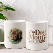 ドッグママレトロタイポグラフィダッシュント写真カスタム コーヒーマグカップ