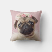 ドッグママ毛皮ライフパグフォトカスタム クッション (正面)