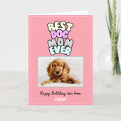 ドッグママ誕生日カード、名前をカスタムする カード (正面)