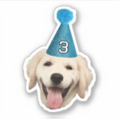 ドッグママ顔ステッカー、カスタム顔誕生日パーティー シール (正面)