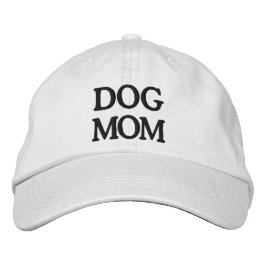 ドッグママ黒白の刺繍野球キャップ 刺繍入りキャップ