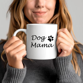 ドッグママ - かわいい黒白犬愛好家の名言 コーヒーマグカップ