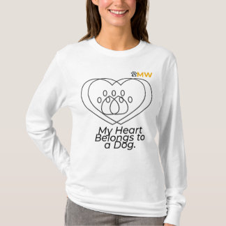 ドッグママ ハート 長袖シャツ - ペット愛好者へのギフト Tシャツ
