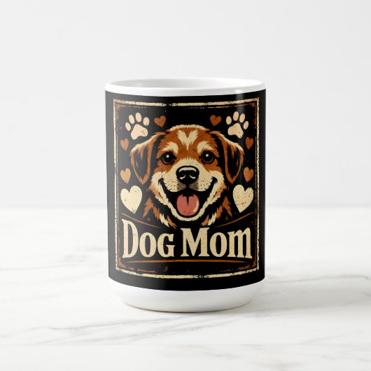 ドッグママ - 愛犬の誇りある母親 コーヒーマグカップ (中央)