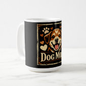 ドッグママ - 愛犬の誇りある母親 コーヒーマグカップ (正面左)