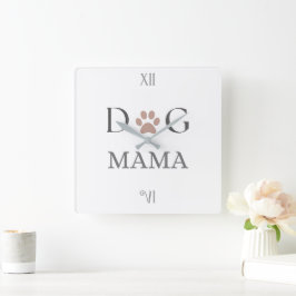 ドッグママ　肉球　母の日 & 誕生日 スクエア壁時計