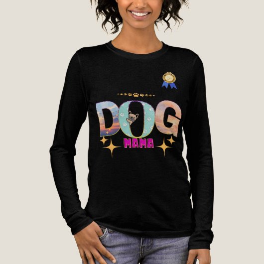 ドッグママ – #1愛とロイヤリティのメダル トライブレンドTシャツ (正面)