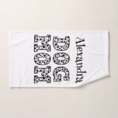 ドッグママinおもしろいダルマチアプリント名前をカスタムする バスタオルセット (ハンドタオル)