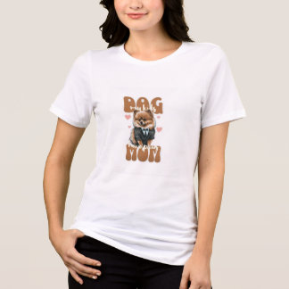 ドッグママTシャツ - ハート＆パウデザイン - かわいいペット好きに トライブレンドＴシャツ