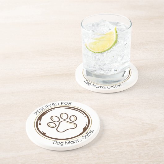 ドッグマムの燃料 コーヒー&パウ サンドストーン コースター (側面)