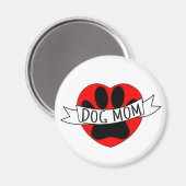 ドッグマムポーアンド赤いハートスケッチ マグネット (正面/裏面)