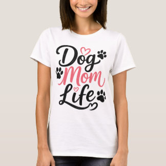 ドッグマムライフ – かわいい肉球プリントの母の日Tシャツ Tシャツ