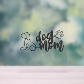 ドッグマムラインアートデザインミニマリストドッグ恋人 アクリルサイン (ニュートラル)