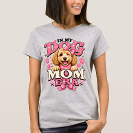 ドッグマム時代のピンクの仔犬の可愛いウィメンズTシャツ Tシャツ