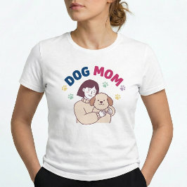 ドッグマム かわいい ペット好き 女性 グラフィック ベラ キャンバス トライブレンドTシャツ