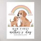 ドッグマム 子犬 初めての母の日 パステルナースリー ポスター (正面)