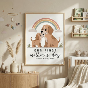 ドッグマム 子犬 初めての母の日 パステルナースリー ポスター