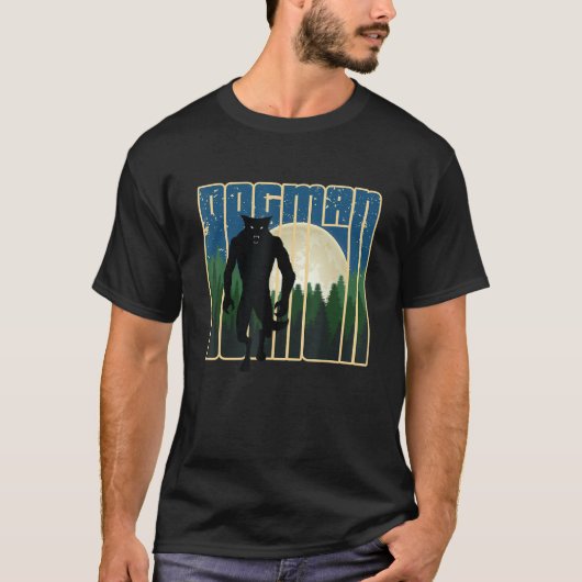 ドッグマン – ミシガンウィスコンシンCryptidレトロ人狼 Tシャツ (正面)